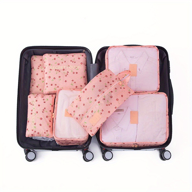 6pieces set Travel Six Piece Storage Bag Set Travel Luggage Sorting Bag  Clothing Sorting Bag Storage Bag Shoe Clothes Luggage Organizer Bags