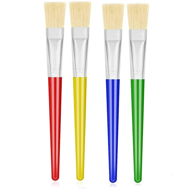 10 Pieces 3/4 Inch Flat Paint Brushes Acrylic Paint Brush Artist Craft  Paint Brushes Watercolor Small Brush Bulk Painting Brush Art Detail Oil  Brush for Kid Adult(Sky Blue,8.1 x 0.9 x 3/4 Inch)