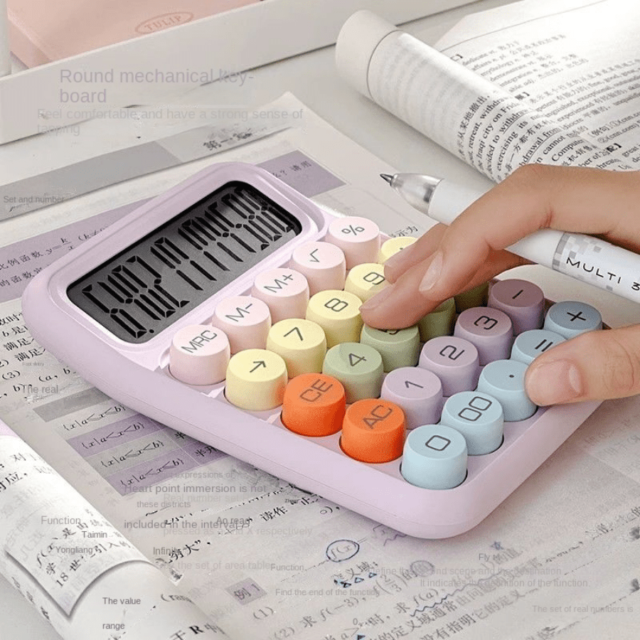 Candy Color Calculator 12 Digits Large Display Mechanical - Temu