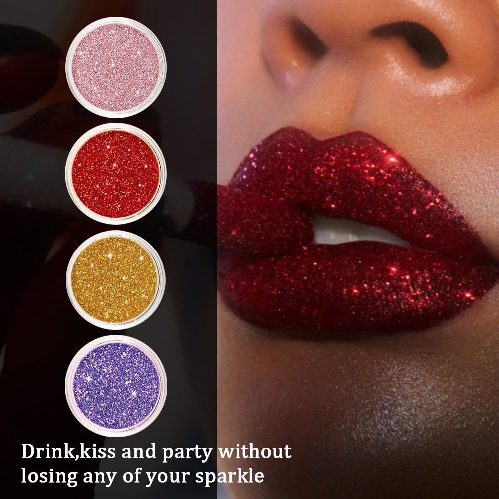 4color/Set Glitter Lip Kit Shinning Lips Glitter Powder With Primer Brush  Waterproof Kissproof Glittering Party Makeup - AliExpress