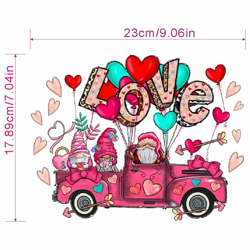 Valentine's Day Iron On Transfers Patches Valentines Gnome - Temu