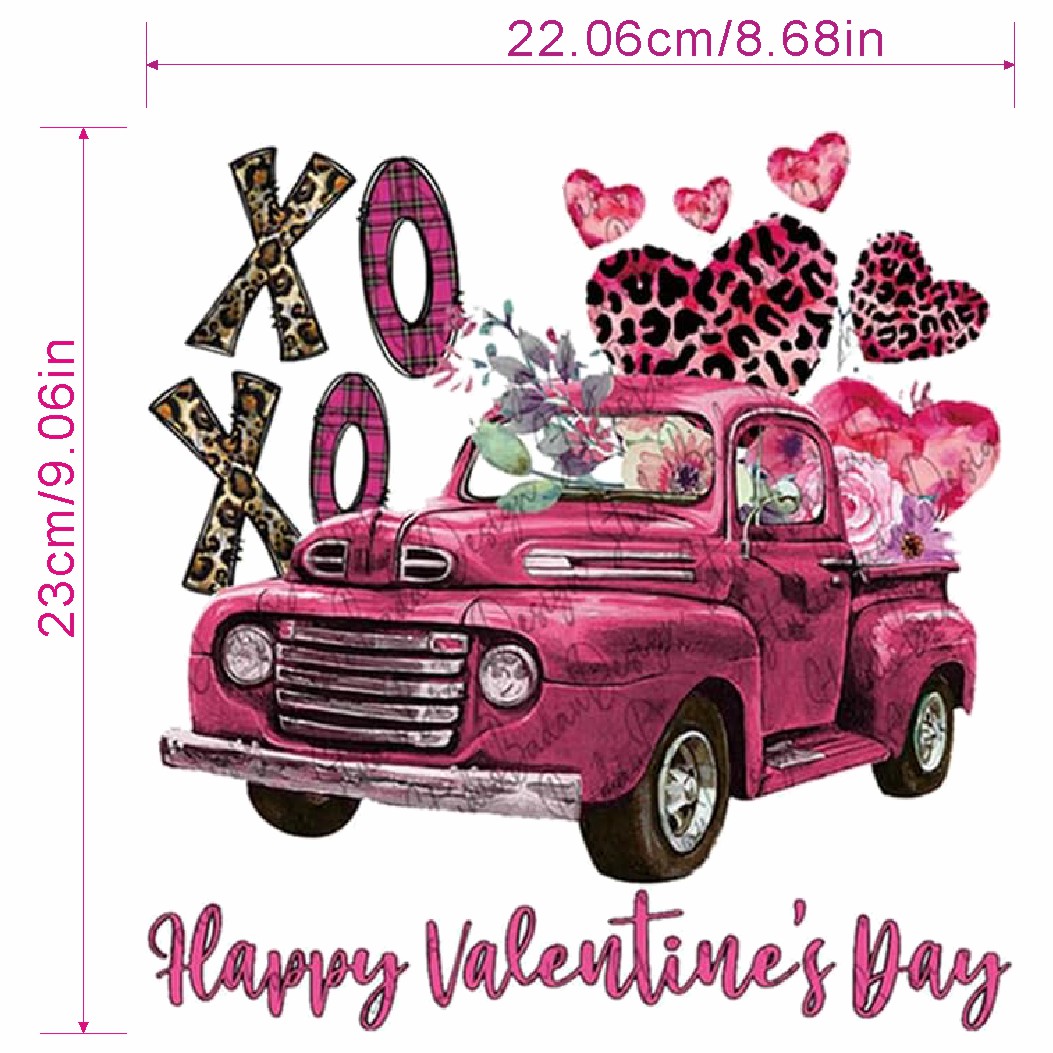 Valentine's Day Iron on Patches Valentine's Day Iron on Transfer Heart Iron  on Decals Heat Transfer Vinyl Stickers Heart Love XOXO Letter Design Iron