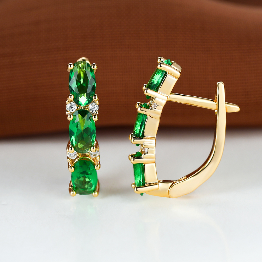 

1 Pair Oval Cut Green Stone Women's Earring Drop Dangle Earrings Valentine's Day Gift Halloween Christmas Jewelry