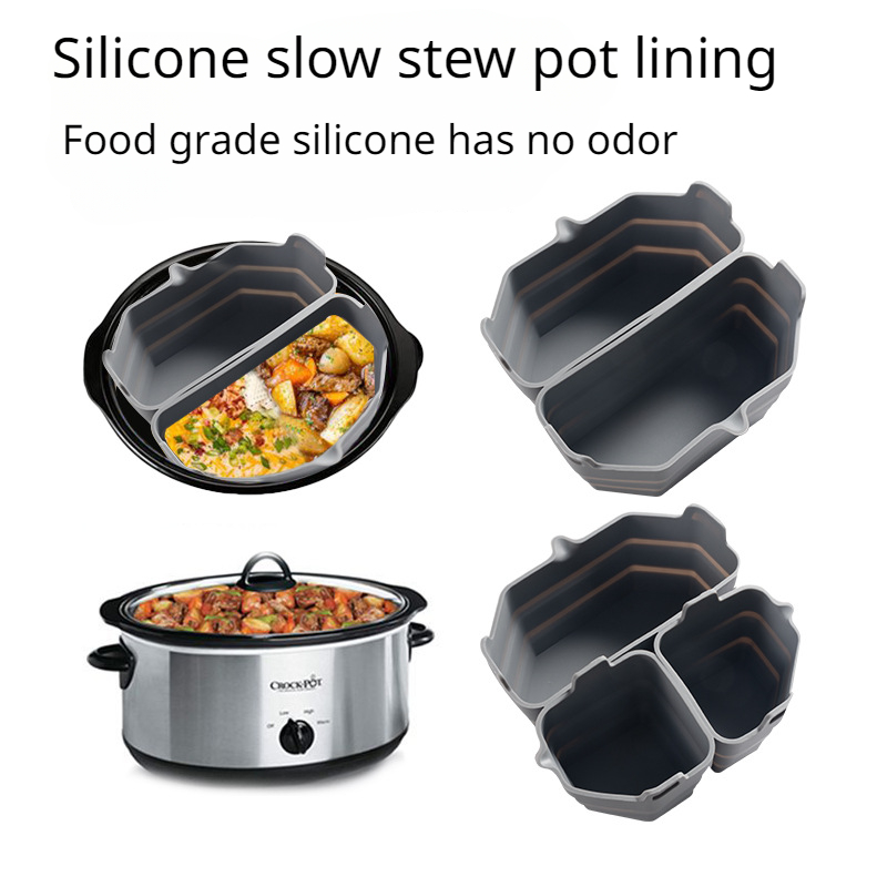 Non-stick Silicone Stew Pot Liners - Reusable Slow Cooker Liners With  Dividers For Easy Cleaning And Cooking - Temu