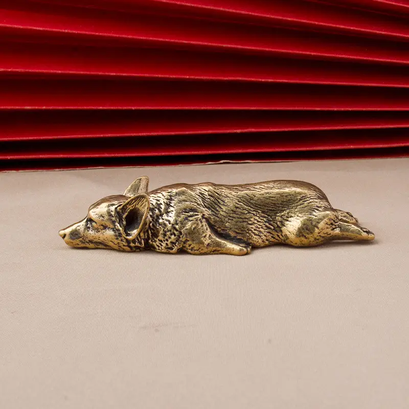Pure Copper Welsh Corgi Puppy Miniature Figurines Solid - Temu Canada