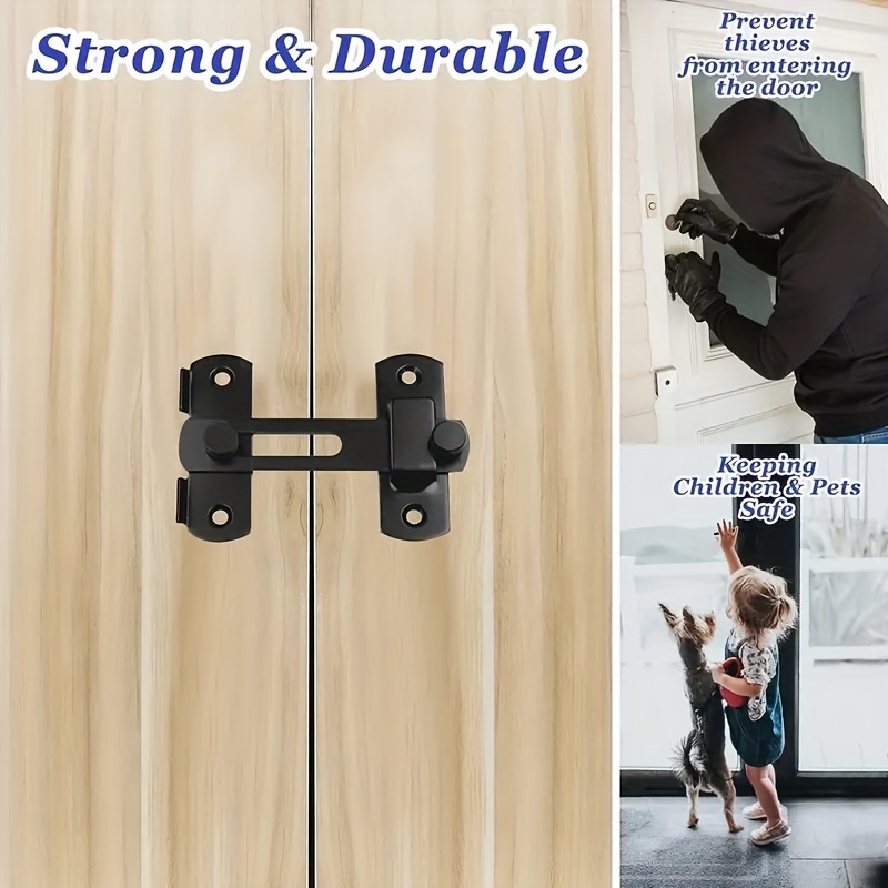 1pc Barn Door Latches Matte Black Stainless Steel Barn Gate Flip Door