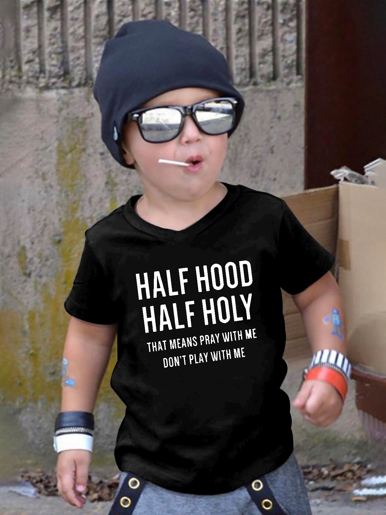  Half Hood Half Holy Pray With Me Don't Play With Me Sweatshirt  : Ropa, Zapatos y Joyería