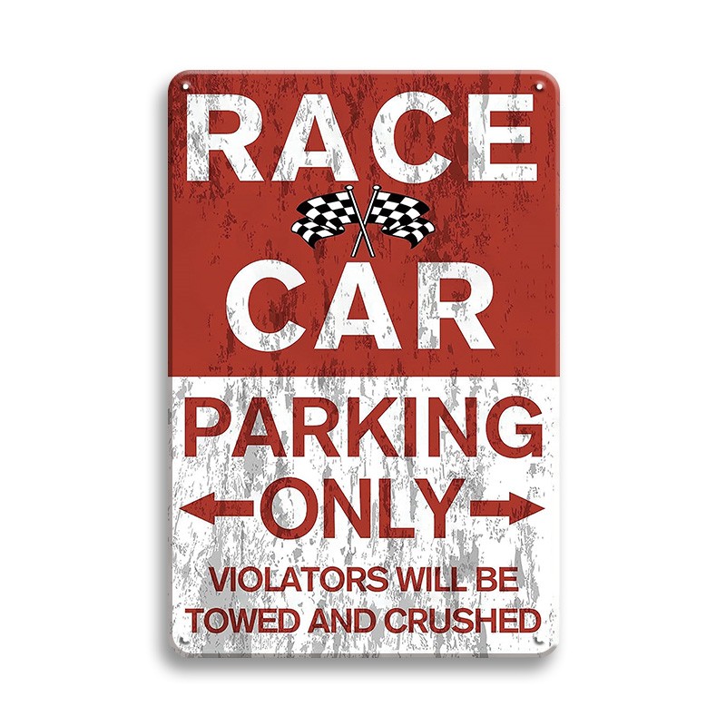 1pc, Race Car Room Decor For Boys, Parking Only For Race Car Wall Plaque  Decor, Vintage Car Metal Tin Signs Bedroom And Garage Cars Sign Wall Decor  Ra