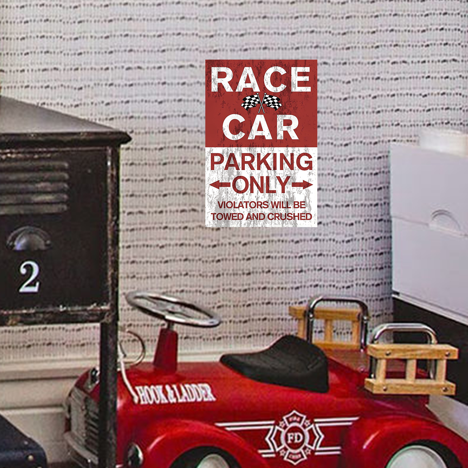1pc, Race Car Room Decor For Boys, Parking Only For Race Car Wall Plaque  Decor, Vintage Car Metal Tin Signs Bedroom And Garage Cars Sign Wall Decor  Ra