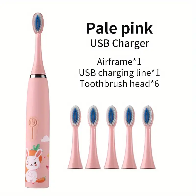 電動歯ブラシ 音波電動歯ブラシ ピンク USB 防水 - 電動歯ブラシ