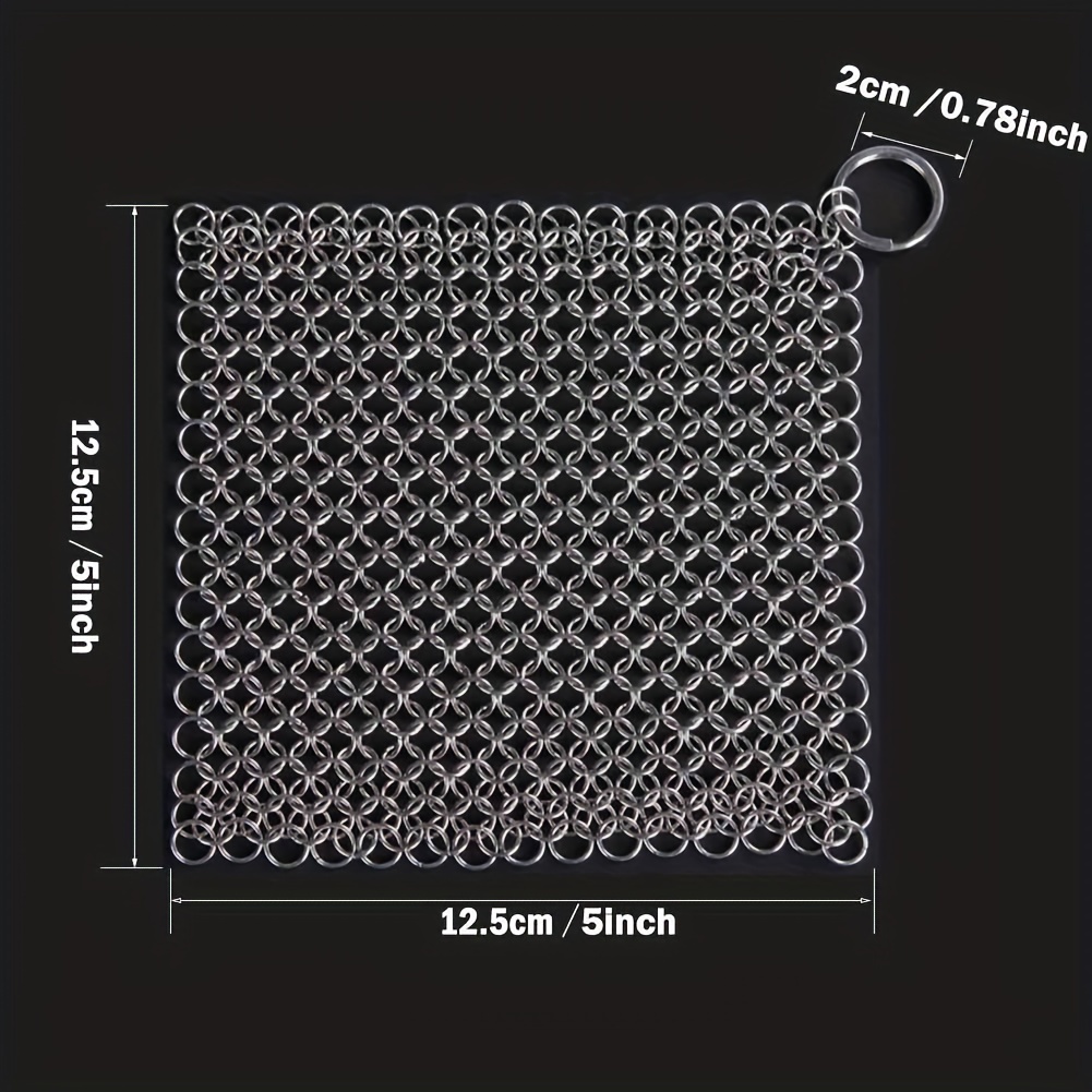 Cast Iron Cleaner Stainless Steel Wire Chain Mesh Brush with