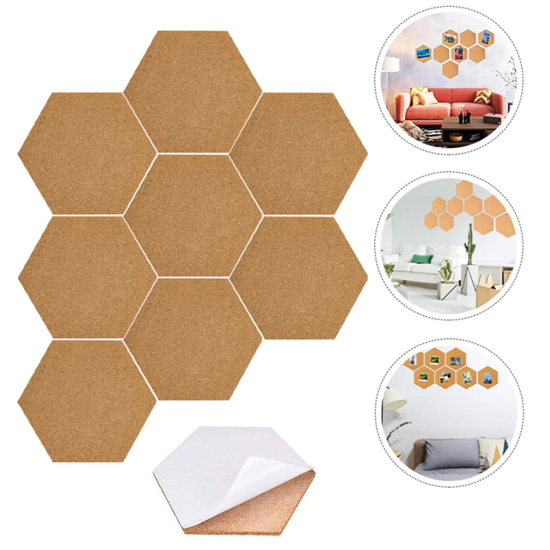 Self-adhesive Cork Board Tiles Office Home Wood Photo Background Hexagon  Stickers Wall Message Drawing Bulletin Boards Temu Canada