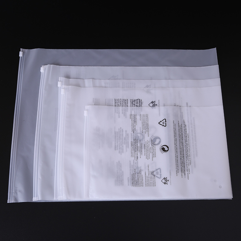 Frosted Zipper Plastic Bags with Warning Words 