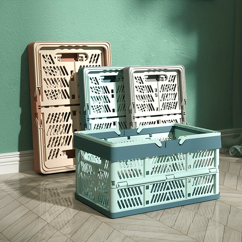 Outdoor Camping Folding Storage Basket Large Capacity Food Snack Storage Basket