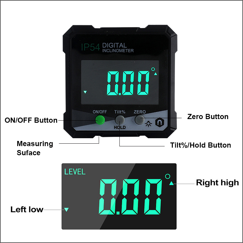Inclinomètre Numérique 4 * 90 ° Boîte De Niveau Rapporteur - Temu France
