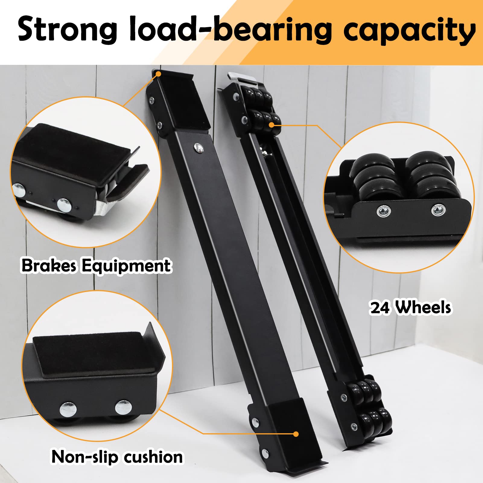 Appliance Rollers Heavy Duty Furniture Dolly Mobile Roller Base Stand with  Brake
