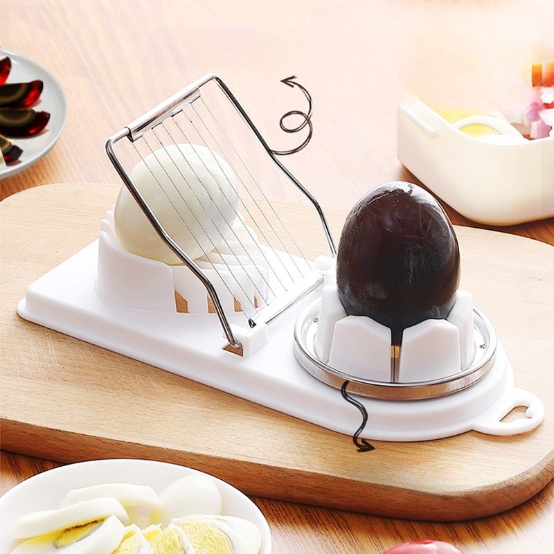 1pc Egg Slicer Multifunctional Boiled Egg Dicer Kitchen Fruit Vegetables  Divider Tool Boiled Eggs Slicer Tool for Home Pink 