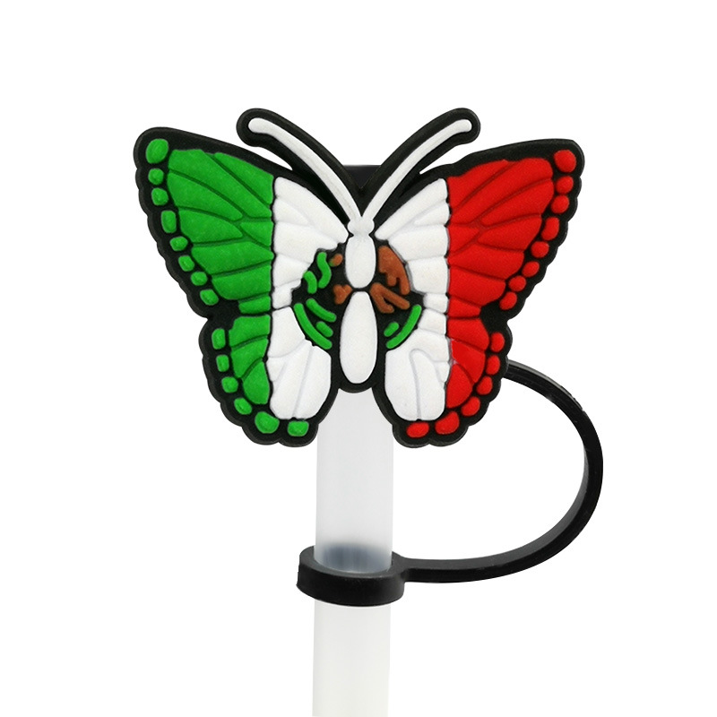 Straw Tip Cover-reusable Drinking Straw Tips butterfly 