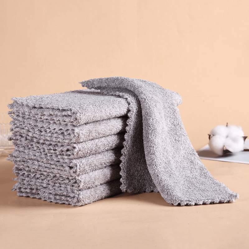 Bamboo Charcoal Washcloths Towel Set Microfiber Kitchen Dish - Temu