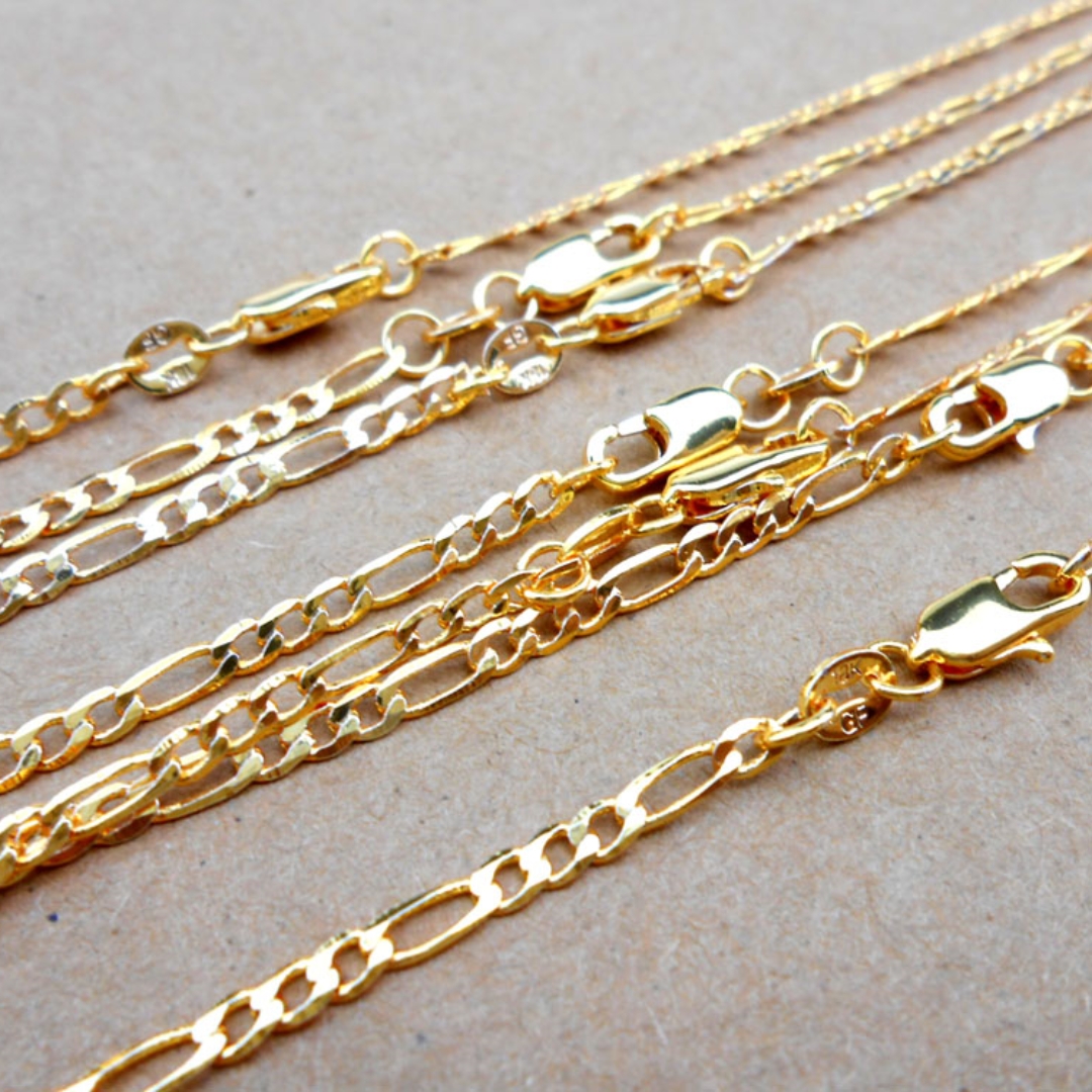 TEMU Juego de 2 collares de cadena larga dorados y plateados, collar unisex de acero inoxidable de calidad para mujer y hombre, resistente a la
