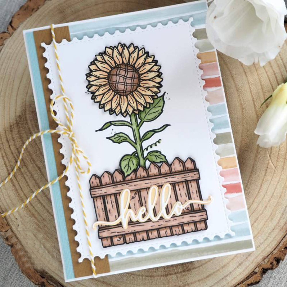 Sunflowers Stamps Scrapbooking  Silicone Stamps Vintage Happy