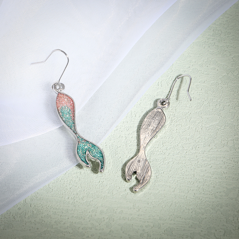 Girl's Starlet Shimmer Silver Mermaid Tail Multi Color Set of 5 Earrings
