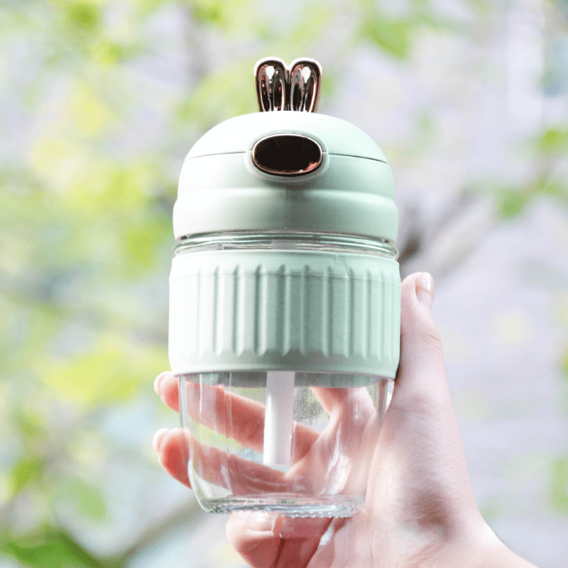 Cute Rabbit Separate Straw Cup Portable Plastic Lightweight - Temu