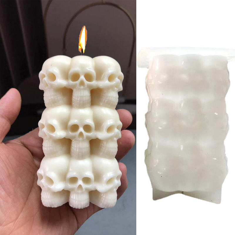 3D Skull Silicone Molds,Candle Molds for Candle Making,Skull Epoxy  Moulds,for Scented Candles, Resin Casting, Crafts, Halloween Party  Supplies, Home