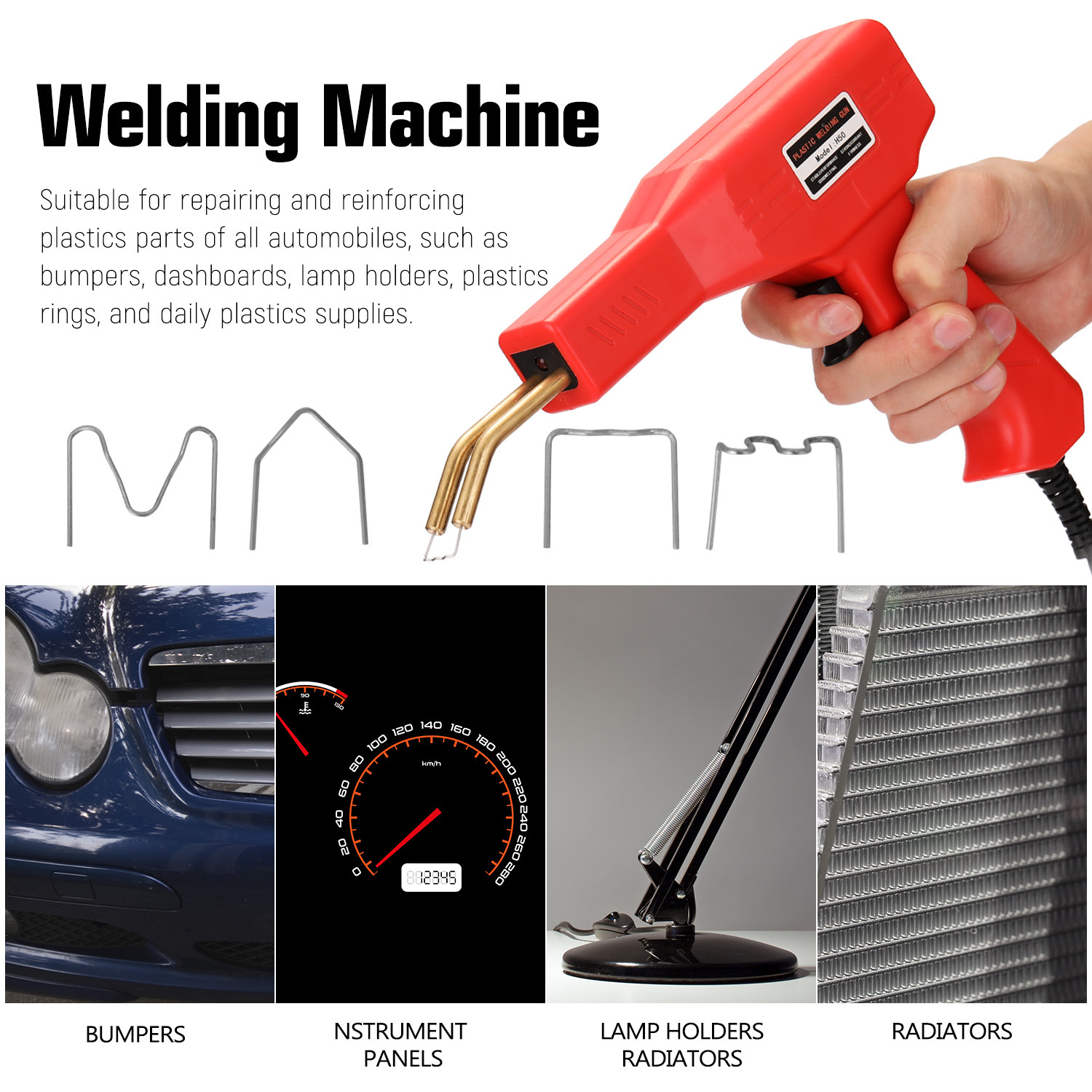 70W Hot Stapler Plastic Welding Machine Car Bumper Repair Kit