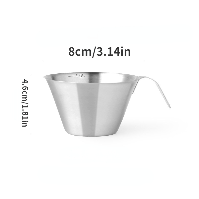 Stainless Steel Espresso Cup With Scale Ergonomic Handle - Temu