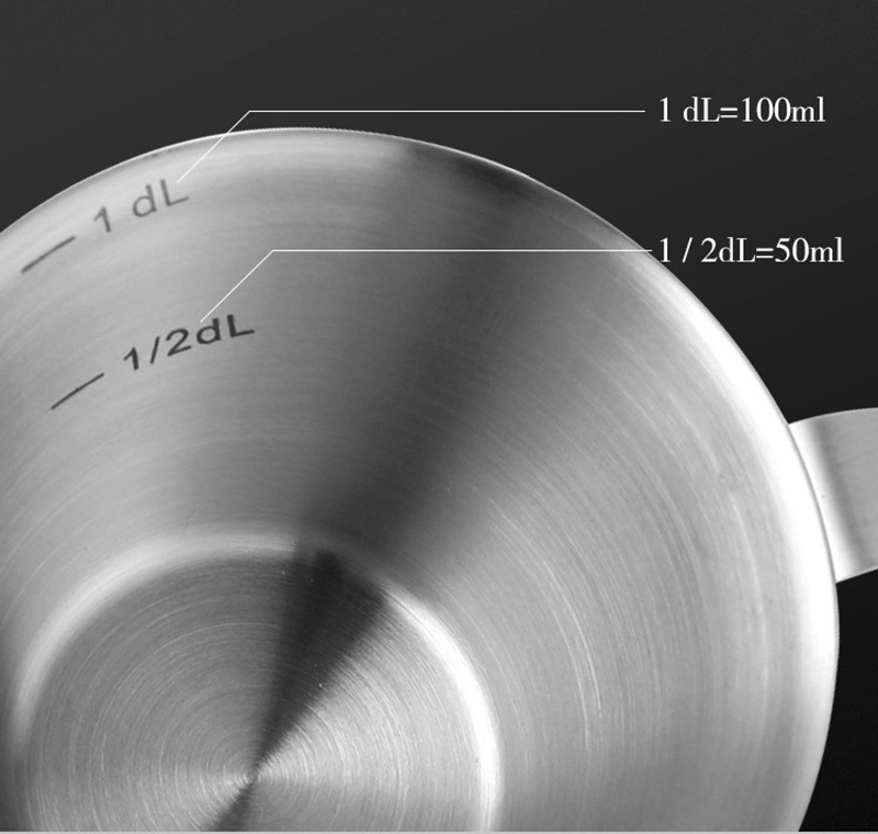 Stainless Steel Espresso Cup With Scale Ergonomic Handle - Temu