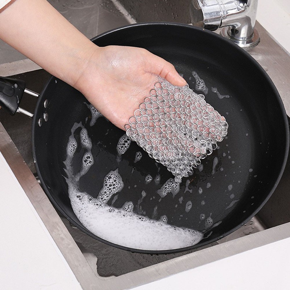Cast Iron Scrubber, Stainless Steel Scrubber, Kitchen Household Cast Iron  Cleaning Brush - Temu