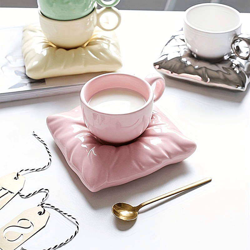 Macaroon Pillow Bag Coffee Cup Ice Cream Cup Ceramic Mug - Temu