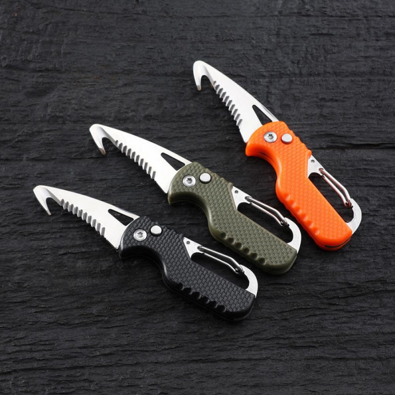 Portable Multifunctional Express Parcel Knife, Keychain, Serrated Hook,  Carry-on Unpacking, Emergency Survival Tool Box Opener