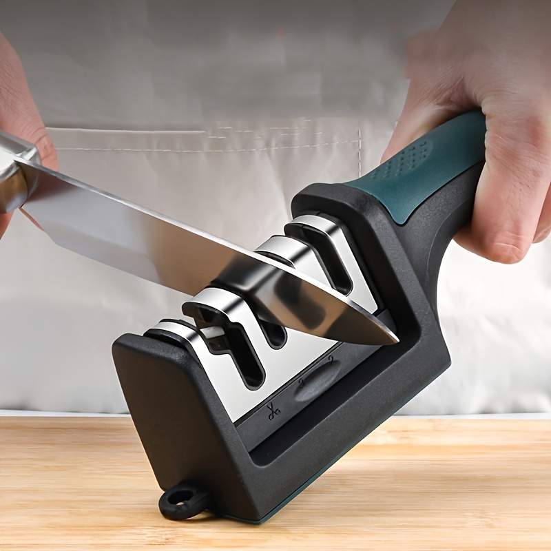 1pc Multifunctional Knife Sharpener Sharpening Stone Home Knife Sharpening  Commercial Quick Knife Sharpener Sharpening Tool Four In One