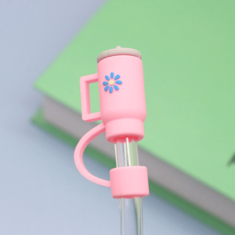 1pc Silicone Straw Cap, Creative Flower Design Drinking Straw Cover For  Kitchen