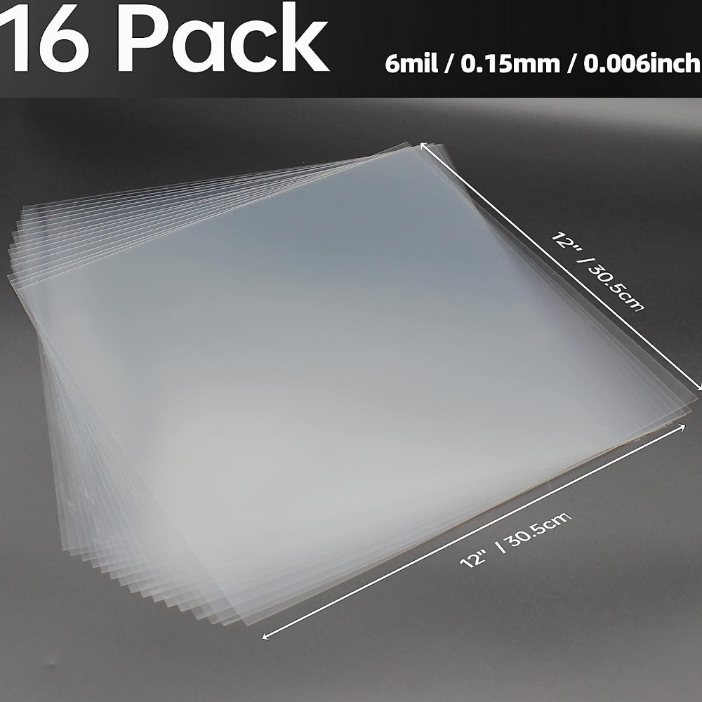 TOTiyea 10 Pack 6 mil 12 x 12 inch Blank Stencil Transparent Material Mylar  Template Sheets for Stencils，Clear Stencil Sheets (Clear)