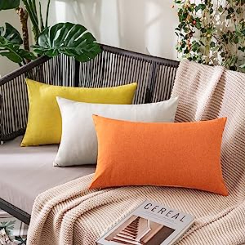  Outdoor Waterproof Throw Pillow Covers 18x18 Inch Yellow Half  Moon Lumbar Pillowcases Decorative Outdoor Pillows Cushion Case Patio  Pillows for Sofa Couch Bed Garden : Patio, Lawn & Garden