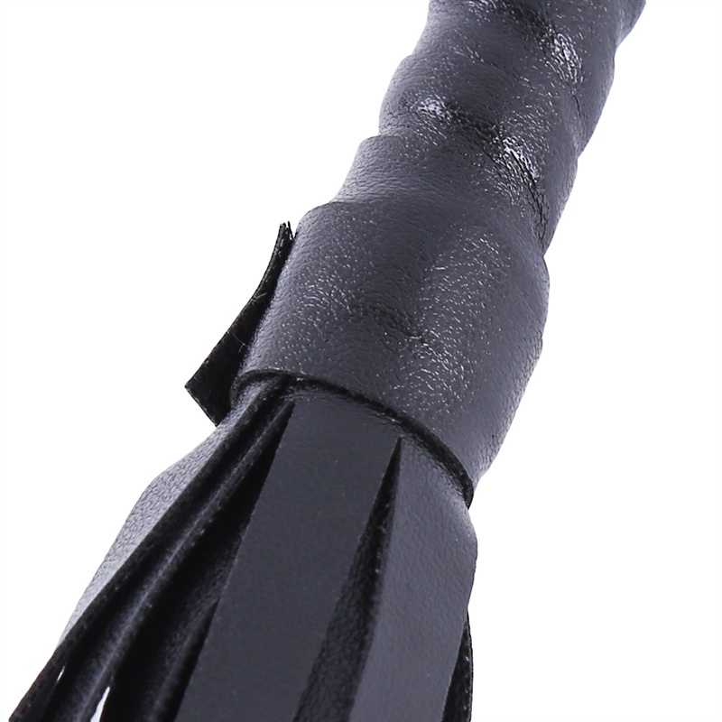 TWGJM Cravache d'équitation noir de 45,7 cm en cuir véritable de qualité  supérieure avec double slapper antidérapant pour course de cheval