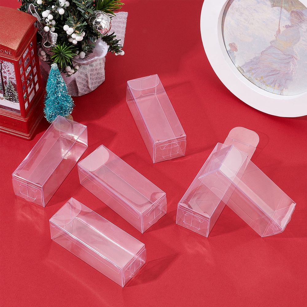 100pcs Clear Plastic Boxes for Gifts PVC Packing Box Gift Packaging Transparent Box Wedding Gift Boxes Favors
