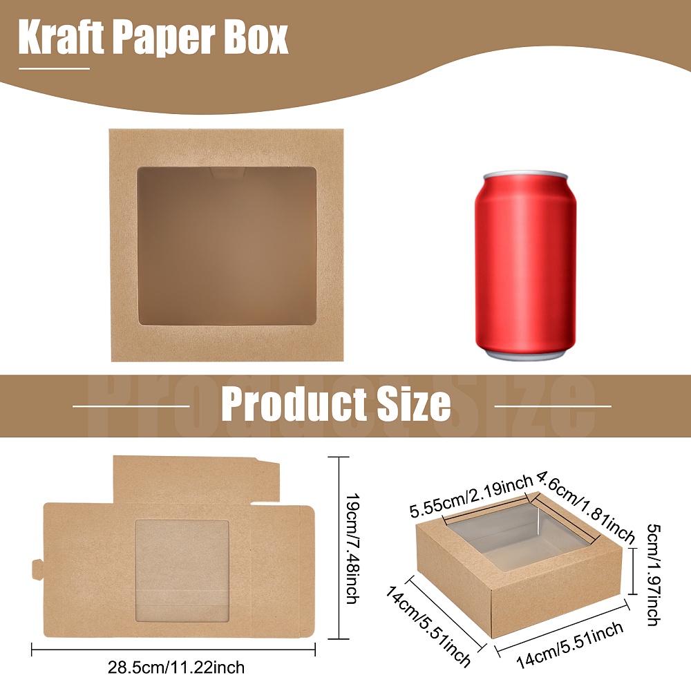 Carré - Boite carton kraft 14cm