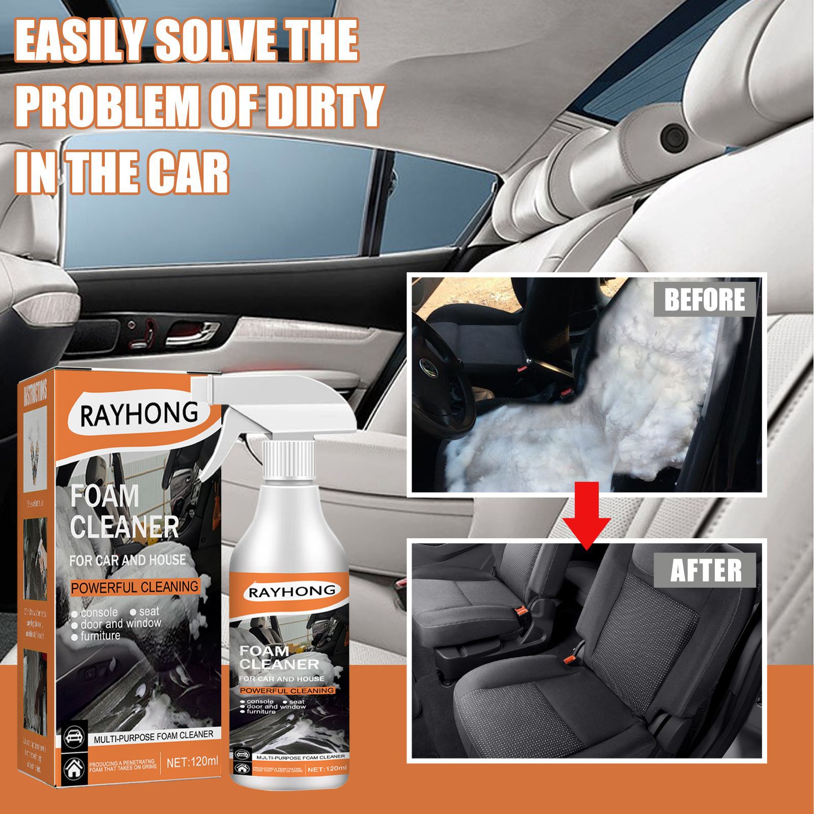 Car Carpet Cleaner Foam Car Interior Cleaning Wash