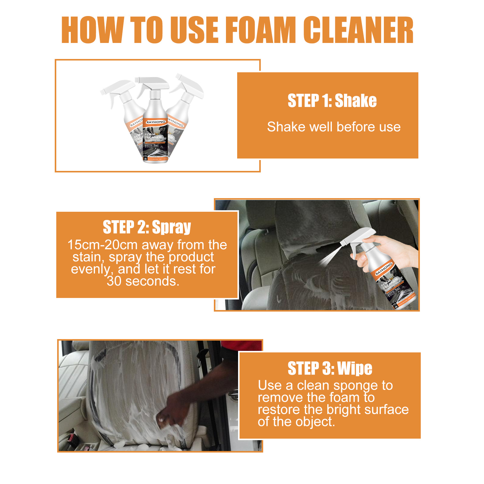 Car Carpet Cleaner Foam Car Interior Cleaning Wash