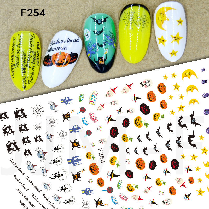  6 Sheets Cute Nail Art Stickers Decals 3D Self