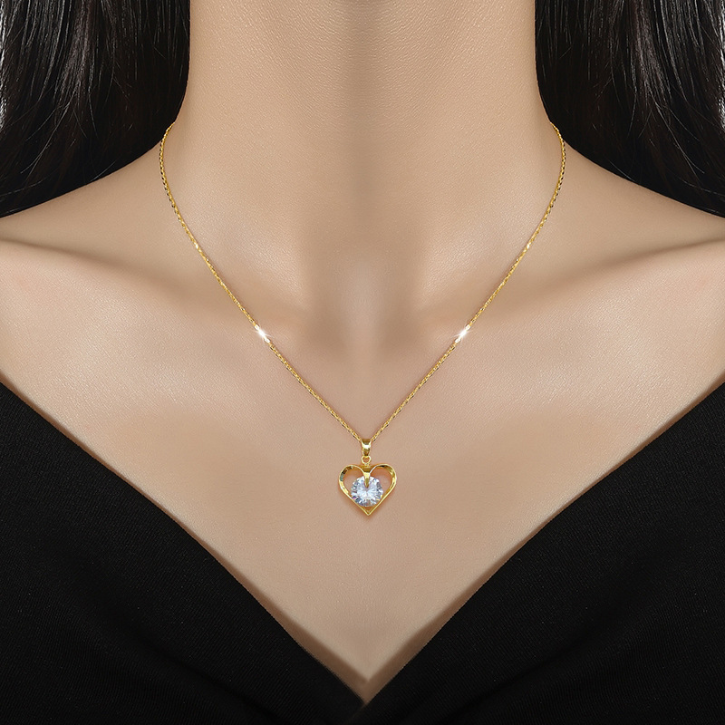 Heart Crystal Pendant Necklace Women's Gift