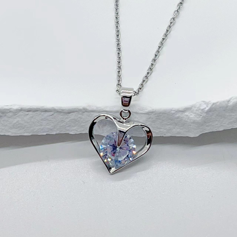 Heart Crystal Pendant Necklace Women's Gift