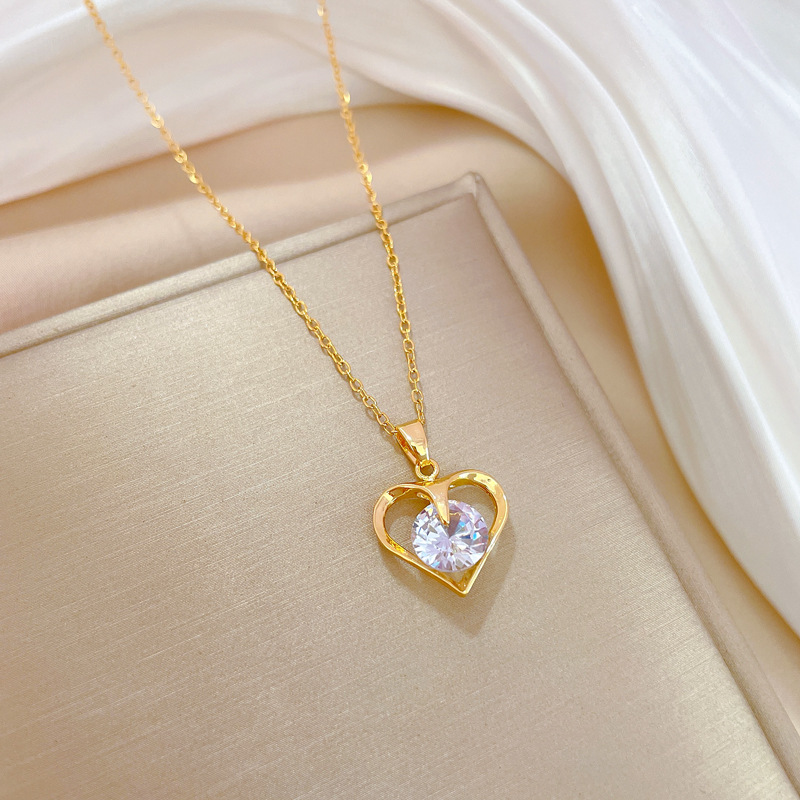 Heart Crystal Pendant Necklace Women's Gift