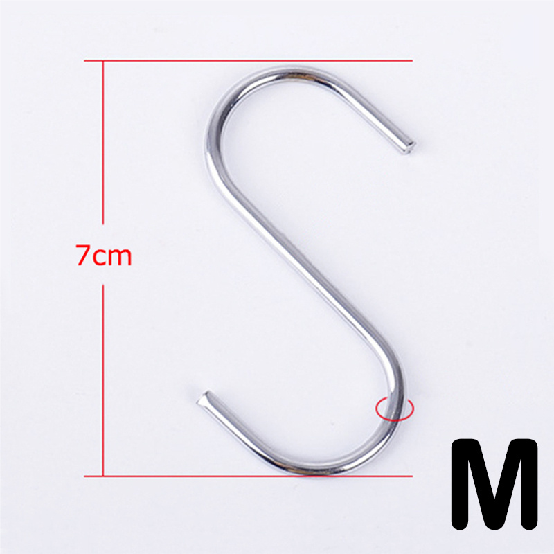 5pcs Stainless Steel S Shaped Hook, Kitchen Bathroom Clothing S-shaped  Hanger Hooks, Multifunctional Metal Hanging Hook