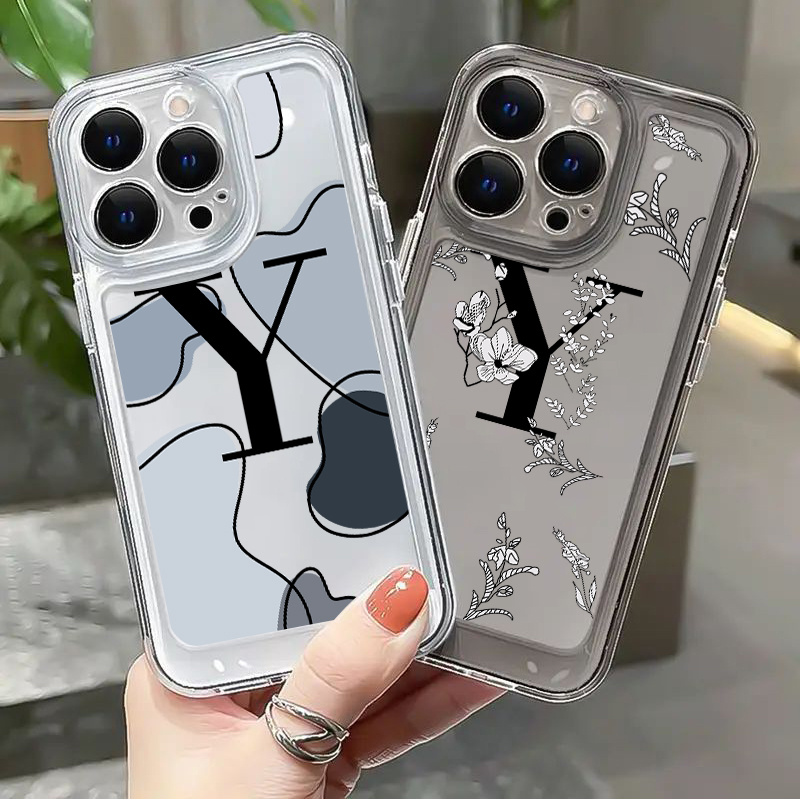 

2pcs Flower & Letter Y Pattern Phone Case For Iphone11 12 13 14 Pro Max Mini Case Silicone Soft Cover For Iphone Xs Max Xr X 8 7 6s Plus Mini Fall Shockproof Bumper Hard Back Cover Car Phone Cases
