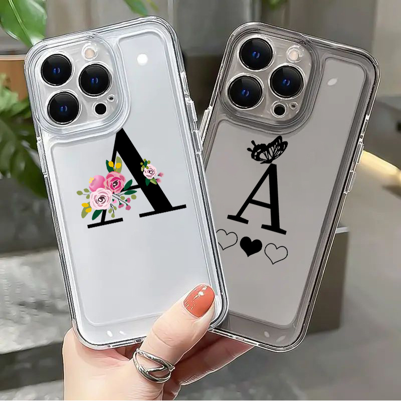 Letter Y & Heart Pattern Phone Case For Iphone 11 12 13 14 Pro Max Mini Xr  Xs X 7 8 Plus Se2020 Shockproof Silicone Phone Cases Gifts Soft Black  Purple Cover - Temu United Arab Emirates
